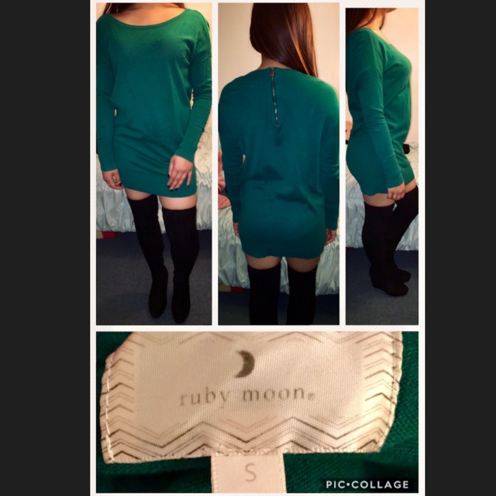 Stylish green tunic sweater